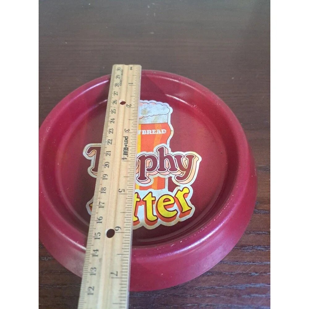 Vintage Whitbread Trophy Bitter Round Red 6.5in Metal Tray